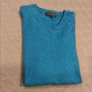 Banana Republic Men's Teal V-Neck Sweater